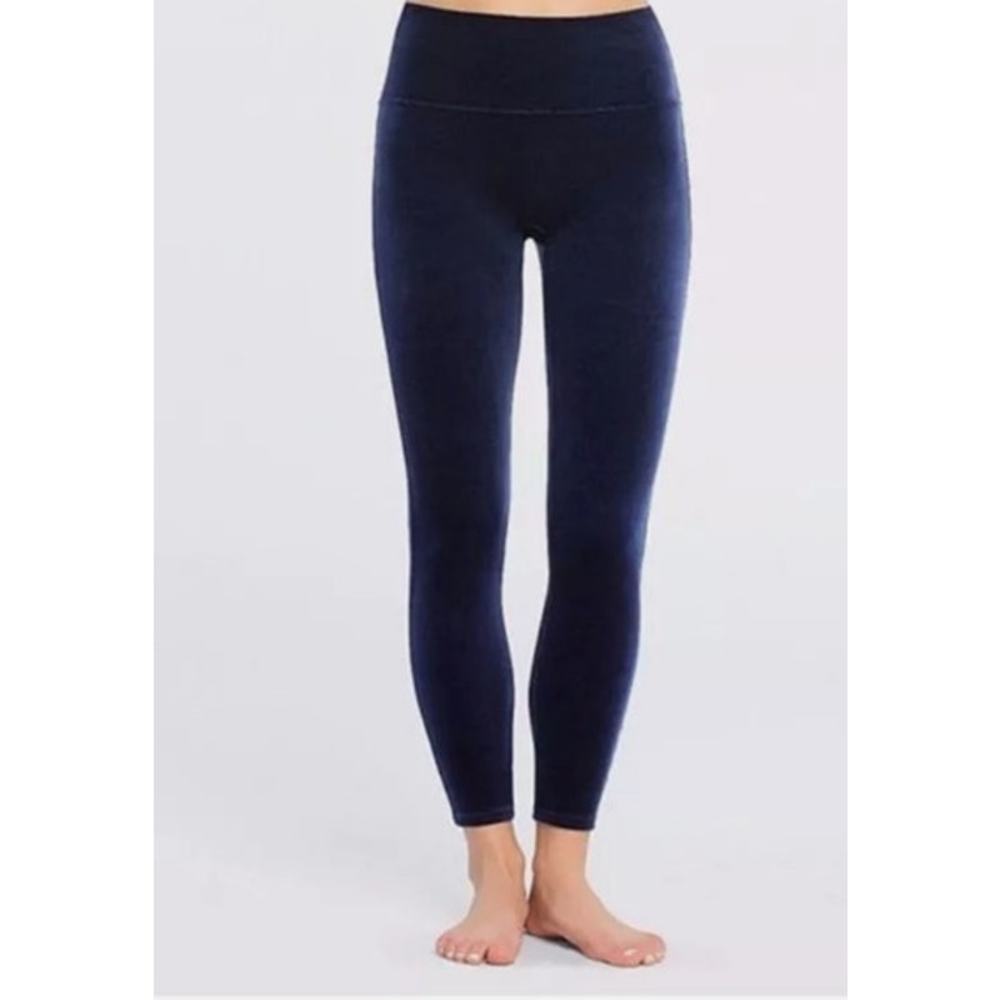 Spanx navy velour leggings S